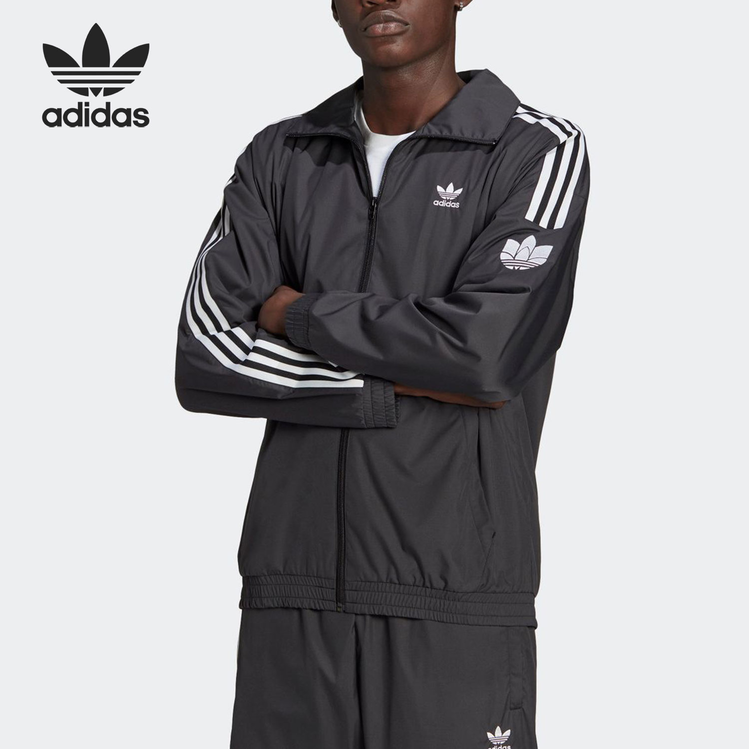 Adidas/阿迪达斯三叶草男子舒适休闲运动夹克外套 GN3535