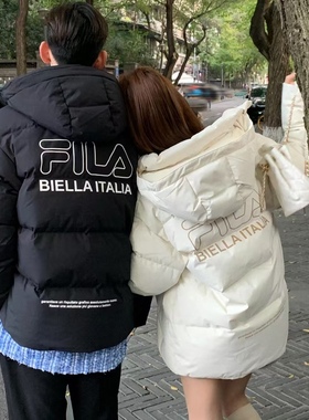 FILA斐乐羽绒服情侣款运动休闲2024冬新宽松短款保暖F51U349902A