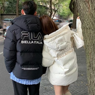 FILA斐乐羽绒服情侣款 保暖F51U349902A 运动休闲2024冬新宽松短款