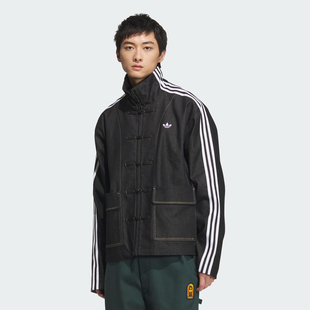 Adidas阿迪达斯运动休闲新中式唐装盘扣牛仔外套JW1968JW1969