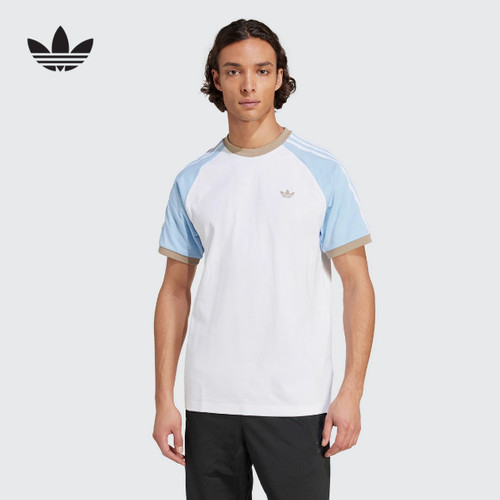 Adidas/阿迪达斯夏季三叶草男士经典撞色复古短袖KC4961 KC4960