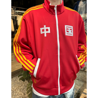 Adidas/阿迪达斯三叶草男女同款撞色条纹休闲立领夹克外套KA5256