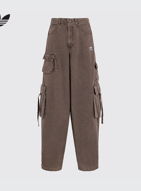 adidas阿迪达斯三叶草经典工装牛仔裤女装春夏新款KD4113 KD4114