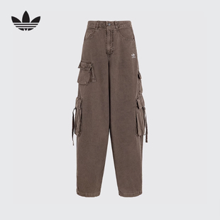 adidas阿迪达斯三叶草经典工装牛仔裤女装春夏新款KD4113 KD4114
