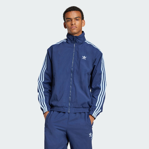 Adidas三叶草运动休闲三条纹宽松梭织夹克外套JD0436 JP1253