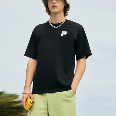 斐乐FILAFUSION潮牌运动t恤男女同款短袖纯棉透气宽松T11U326102F