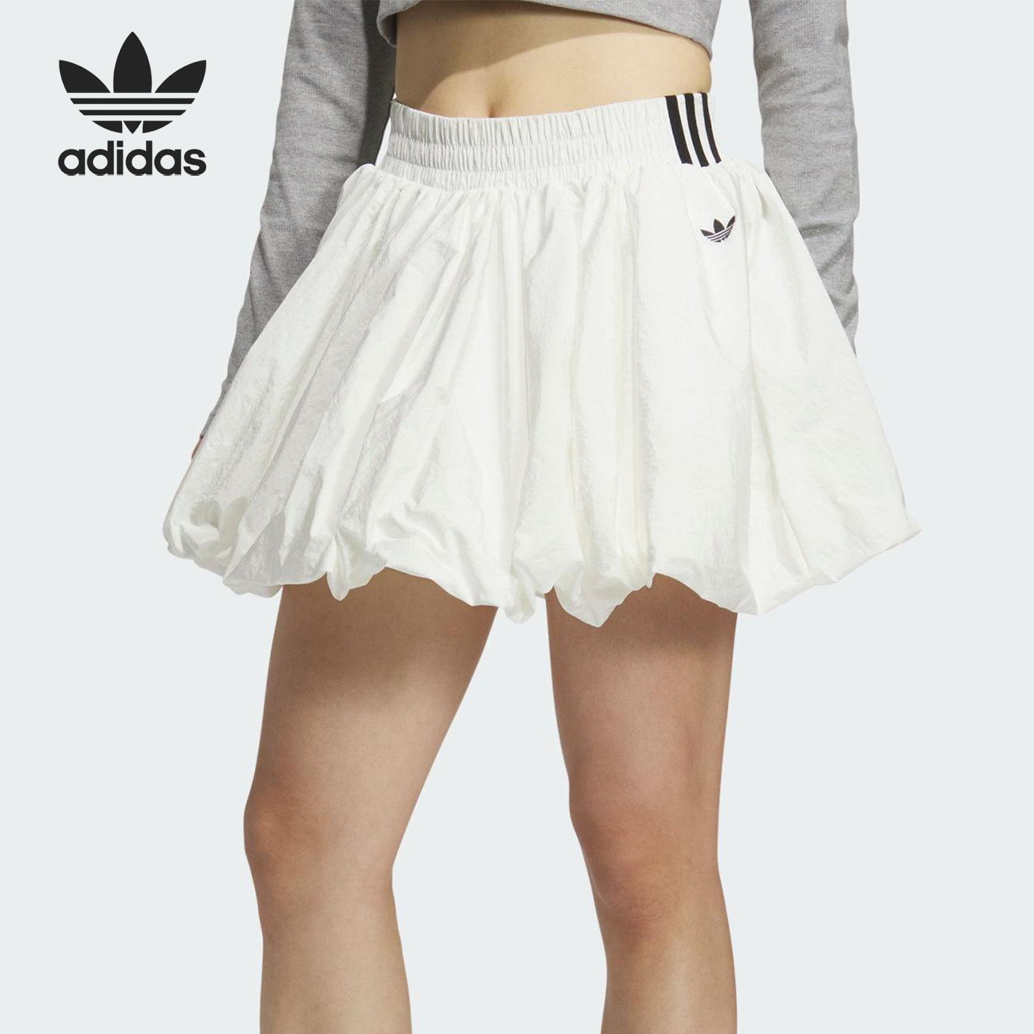 阿迪达斯/Adidas正品女士透气经典褶皱花苞短裙户外KD8123 KD8122