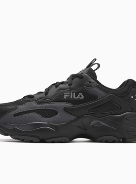 斐乐/FILA猎空男子跑步鞋黑灰舒适减震透气老爹鞋F12M041104FBU