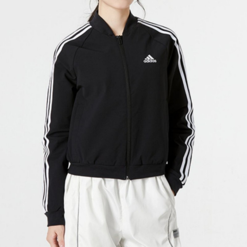 Adidas女士运动休闲立领夹克外套