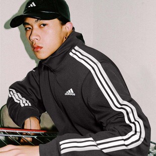 阿迪达斯adidas正品针织立领夹克男装运动服休闲服运动外套H46099