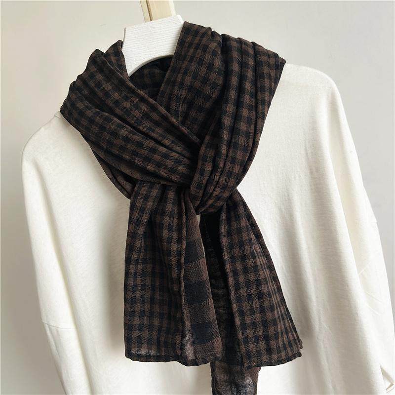 学院风双面棉麻围巾女秋冬英伦风长披肩百搭韩系氛围感格子男围脖,服饰配件/皮带/帽子/围巾,围巾/丝巾/披肩,淘宝优惠券,粉丝福利购,淘宝优惠卷