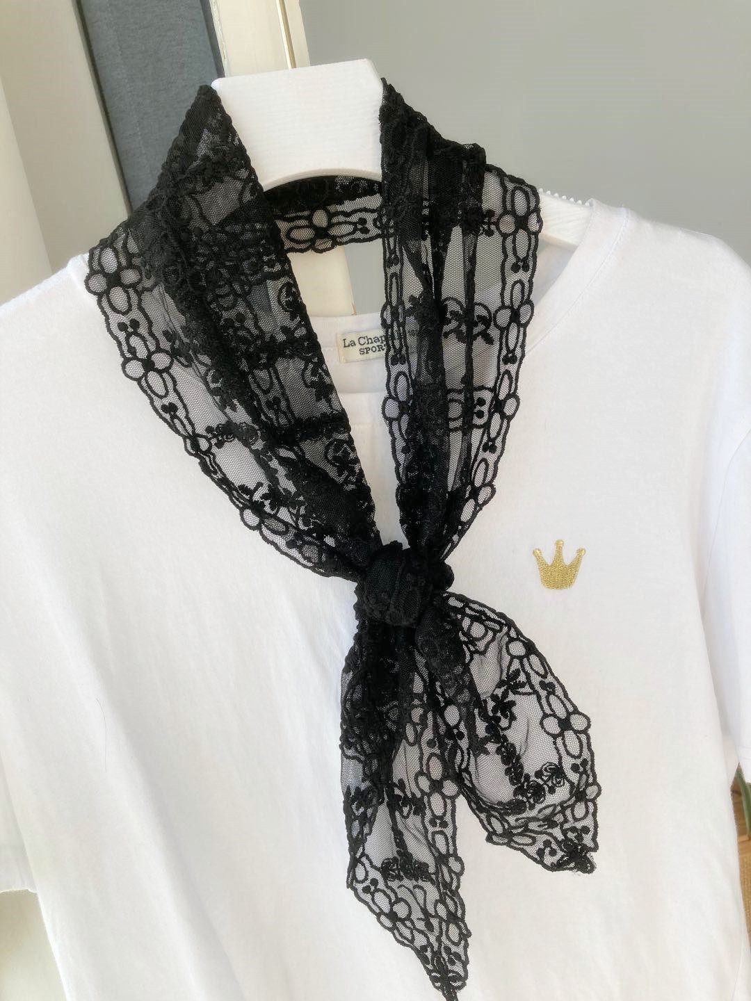 甜美蕾丝围巾女镂空秋冬百搭花边纯色丝巾夏春秋薄领巾韩版小披肩