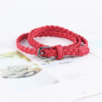 Fashionable thin belt for women, no perforation, ins style, versatile woven women's belt to decorate skirts and pants, waist chain and rope thumbnail 4
