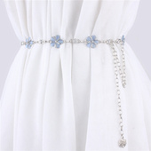 饰时尚 毛衣连衣裙衬衫 夏季 裙子腰链细腰带女士装 韩版 百搭金属链条