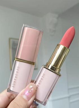 蜜桃奶茶色口红~黄皮素颜哑光雾面平价学生diki温柔豆沙色唇釉