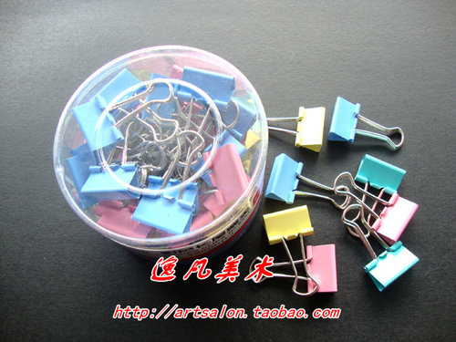 4号得力彩色长尾票夹 25mm8554 长尾夹子 燕尾夹12元/筒(48只)