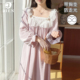 BIEN海岛绒睡裙女秋冬季 宫廷风家居服可外穿薄绒公主风秋天高级感