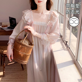 新款 BIEN带胸垫纯棉睡裙女春秋季 学生可爱甜美公主宫廷家居服法式