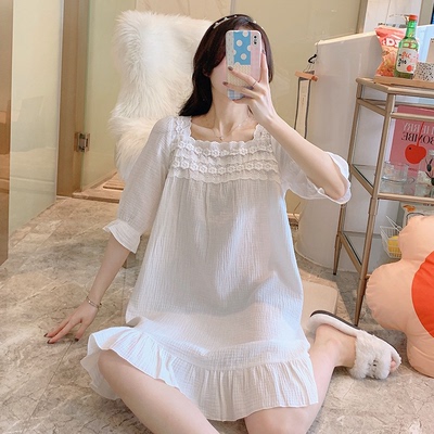 绉纱棉棉公主风可爱夏