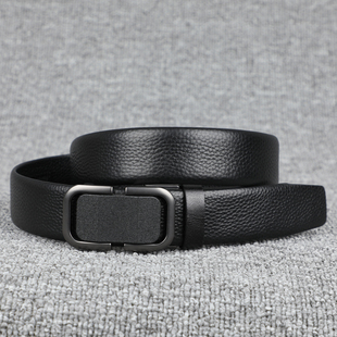 中青年男款荔枝纹牛皮腰带 稳重大气休闲自动扣皮带头层真皮 潮流