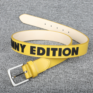 日单针扣男款黄色高尔夫腰带 女士通用高球golf皮带 立体硅胶字母