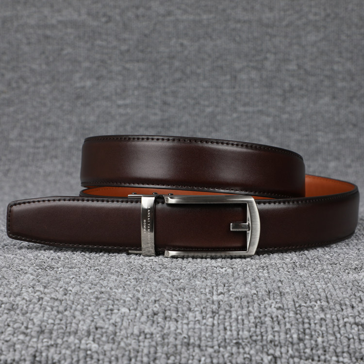 日系原单男士自动扣真皮皮带 假针扣式窄款精致商务牛皮腰带,服饰配件/皮带/帽子/围巾,腰带/皮带/腰链,淘宝优惠券,粉丝福利购,淘宝优惠卷