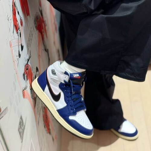 NIKE耐克男子轻便AJ1板鞋冬季时尚舒适高帮缓震运动鞋DZ5485-100