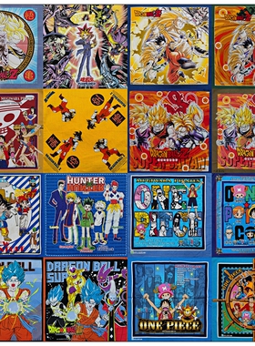 日本制vintage古着孤品七龙珠海贼王头巾领巾小方巾手帕巾纯棉4