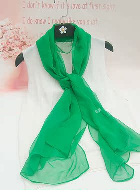 纯色丝巾窄版百搭女春秋