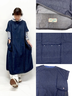 45R日系牛仔背心连衣裙大口袋