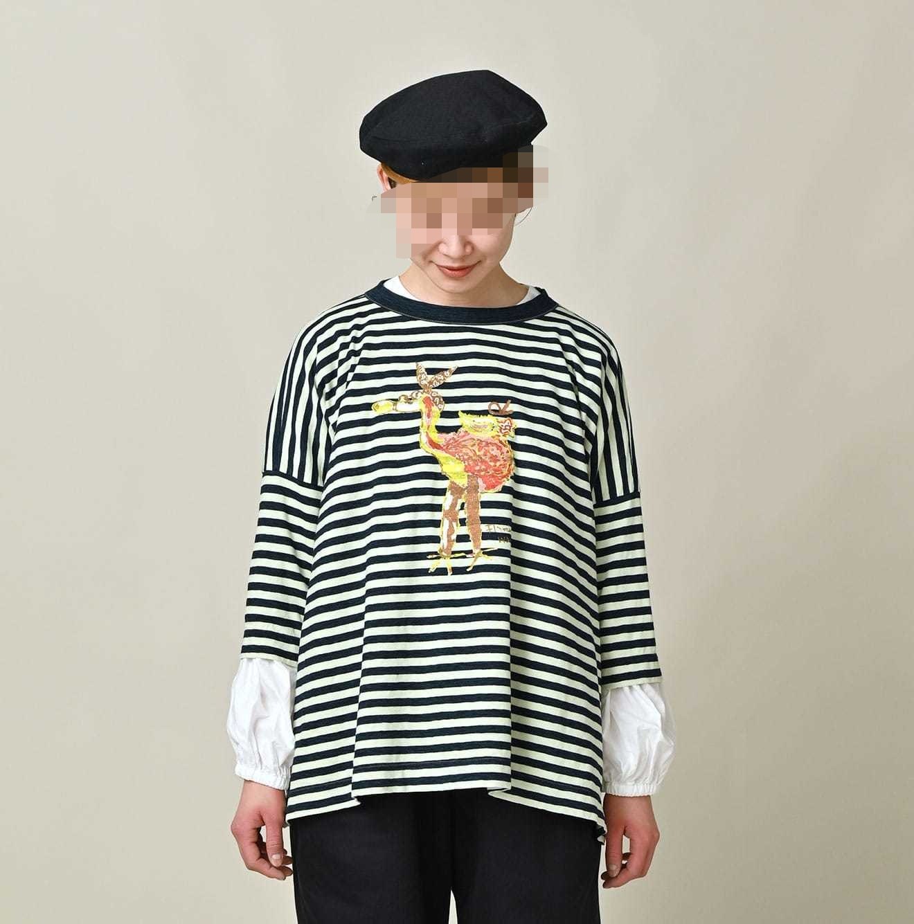 日系2026春夏45R女七分袖条纹T恤圆领套头上衣纯棉火烈鸟印花大码,女装/女士精品,T恤,淘宝优惠券,粉丝福利购,淘宝优惠卷