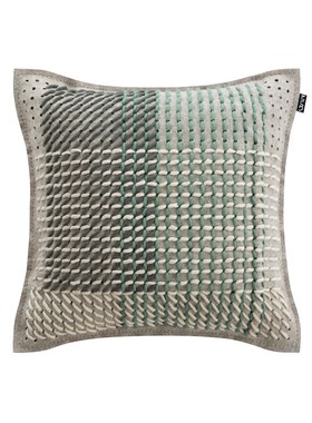 GAN 西班牙纯手工羊毛高档柔软舒适绿色方形样板间抱枕靠垫靠包