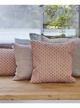 进口GAN手工编织纯羊毛针织红色蓝色沙发高档精致抱枕靠垫