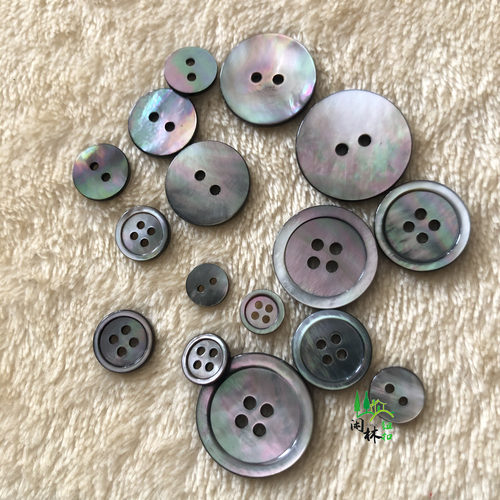 天然海水黑彩高档衬衫钮扣