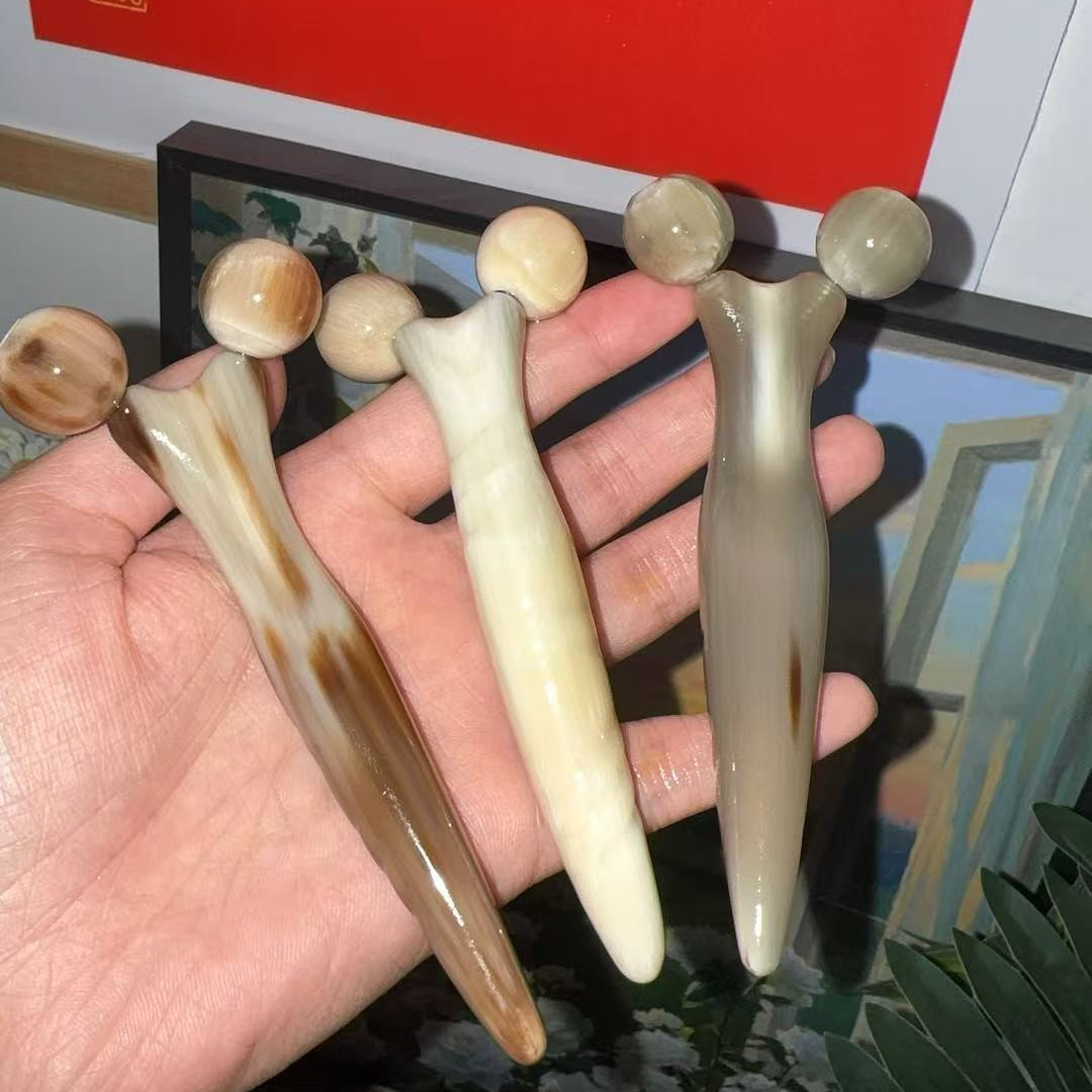 天然牛角按摩棒眼部按摩棒滚珠脸部肩颈鼻子按摩器拨筋