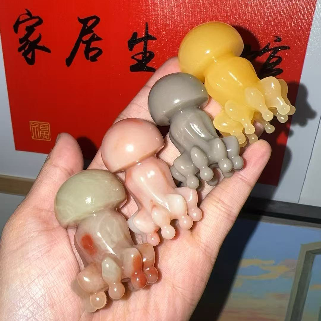 天然寿山石章鱼按摩器头部经络按摩梳子头疗按摩神器家用