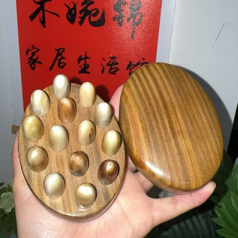 绿檀木小黄牛刷肚子揉腹疏通肝胆经手感超好