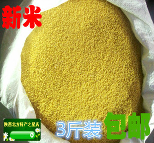 陕西延安特产陕北米脂小米北方农家杂粮新香谷米油小米3斤装包邮