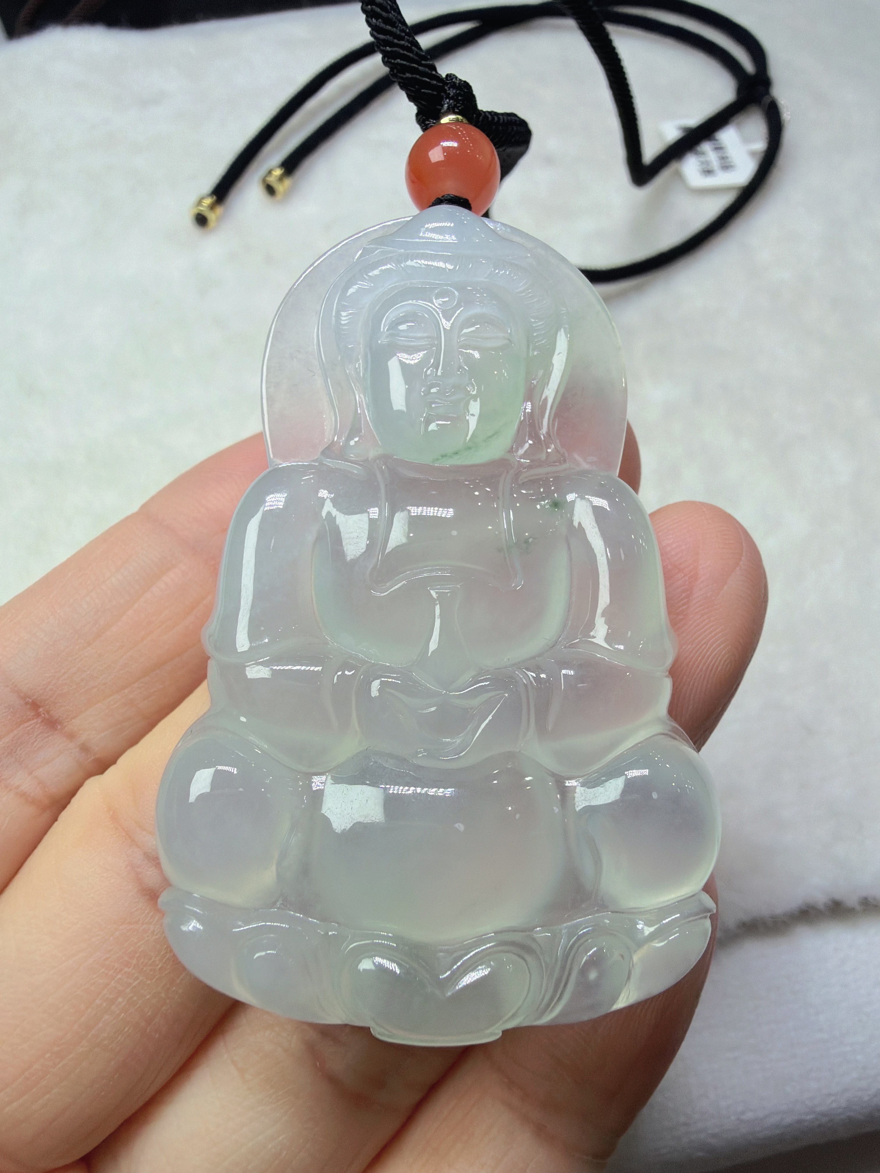 翡翠批发天然翡翠吊坠冰种飘绿大正装观音菩萨玉牌挂件男女款保平