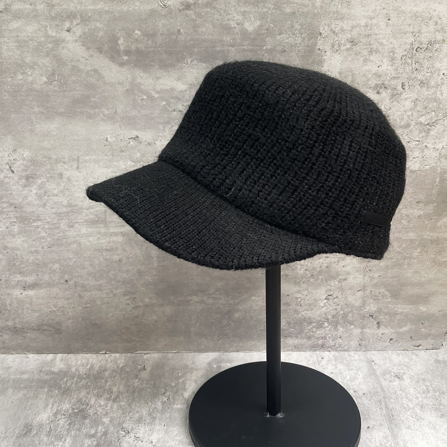 复古老钱风毛线针织平顶鸭舌帽子