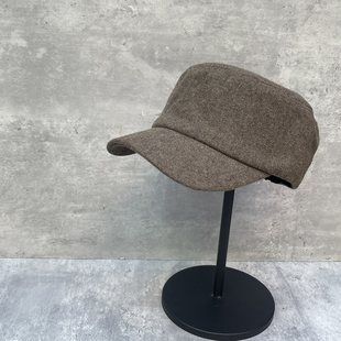 复古老钱风25新款 羊毛呢人字纹平顶报童帽男女秋冬简约鸭舌八角帽