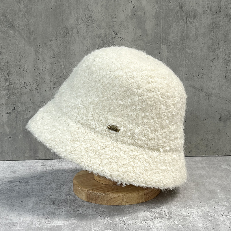 休闲水桶帽女秋冬保暖羊毛渔夫帽