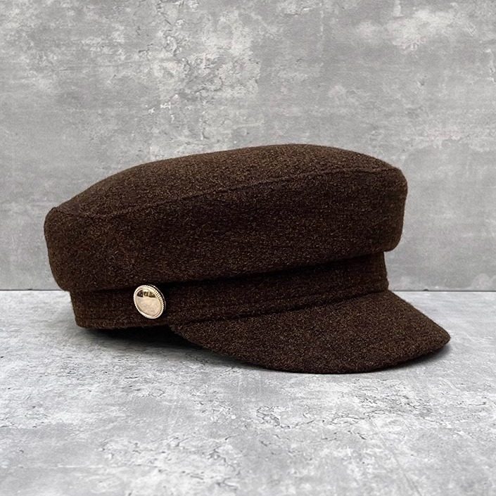 英伦风报童帽女秋冬咖啡色鸭舌帽
