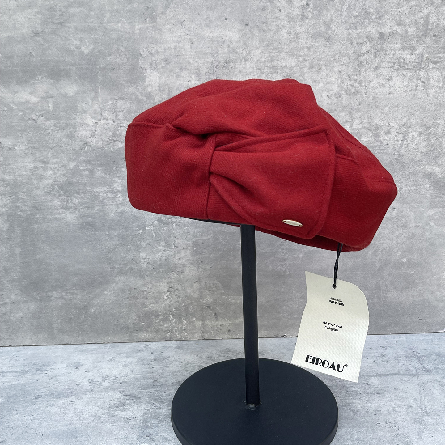 赫本风蝴蝶结贝雷帽女秋冬画家帽