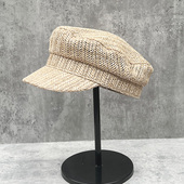 遮阳帽子男女夏季 春夏英伦草帽时尚 百搭防晒鸭舌帽韩版 轻奢报童帽