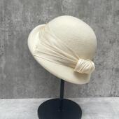 法式 复古赫本风帽子优雅羊毛呢贝雷帽女2024新款 秋冬淑女名媛礼帽