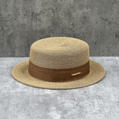 时尚 法式 草帽女春夏季 平顶礼帽简约优雅草编遮阳帽出游度假显脸小