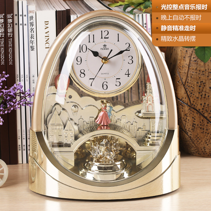POWER OVERLORD 12 INCH TABLE CLOCK SILENT CRAFT MUSIC PENDULUM CLOCK LIVING ROOM DECORATIVE ART TABLE CLOCK QUARTZ CLOCK