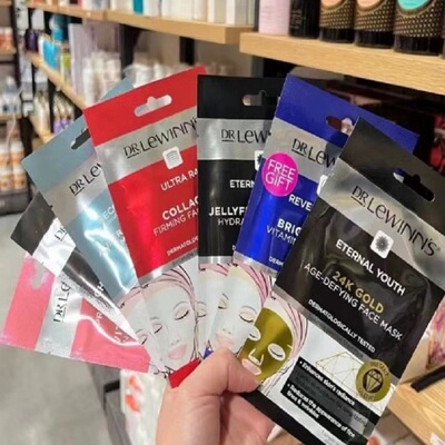 新西兰直邮Dr.Lewinn’s 莱文医生 胶原蛋白24K金黑色面膜 单片装