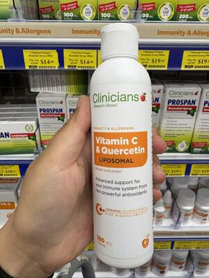 新西兰直邮Clinicians科立纯脂质体维生素C+槲皮素清肺vc180ml